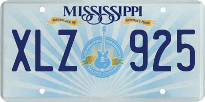 MS license plate XLZ925
