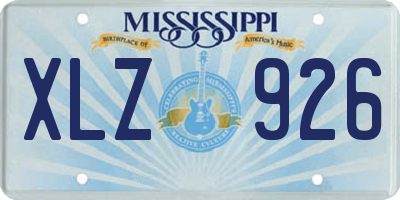MS license plate XLZ926