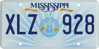 MS license plate XLZ928