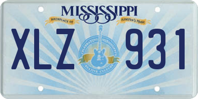MS license plate XLZ931