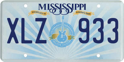 MS license plate XLZ933