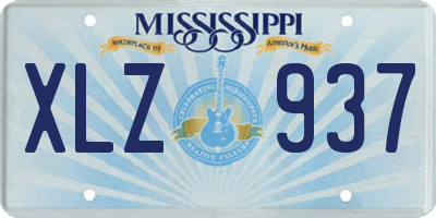 MS license plate XLZ937