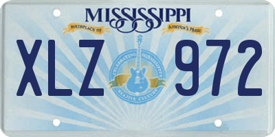 MS license plate XLZ972