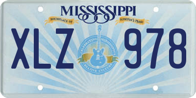 MS license plate XLZ978