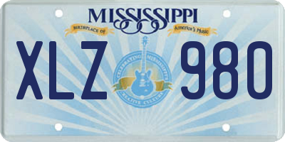 MS license plate XLZ980