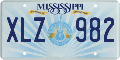MS license plate XLZ982