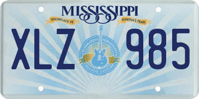 MS license plate XLZ985