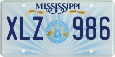 MS license plate XLZ986