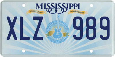 MS license plate XLZ989