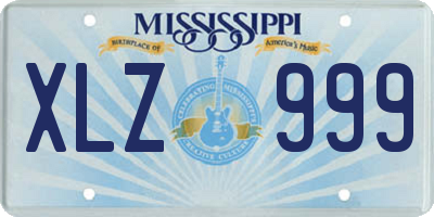 MS license plate XLZ999