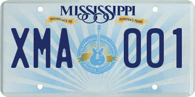 MS license plate XMA001