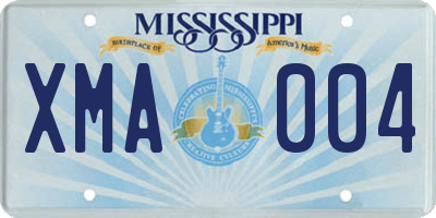 MS license plate XMA004