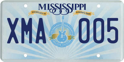 MS license plate XMA005