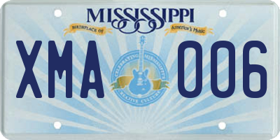 MS license plate XMA006