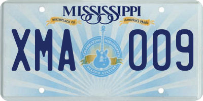 MS license plate XMA009