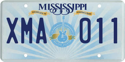 MS license plate XMA011