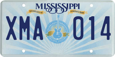 MS license plate XMA014