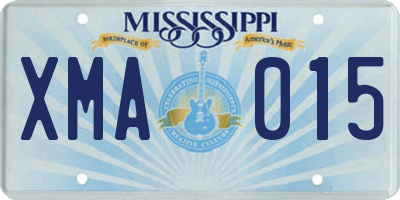 MS license plate XMA015