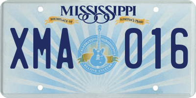 MS license plate XMA016