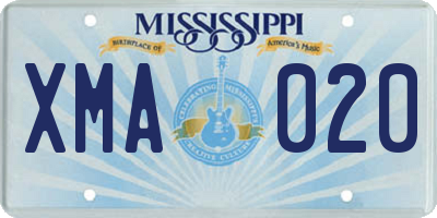 MS license plate XMA020