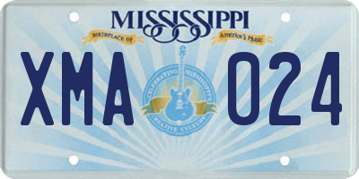 MS license plate XMA024