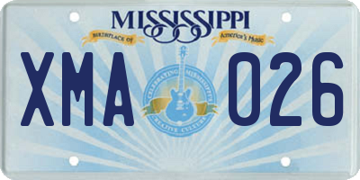 MS license plate XMA026