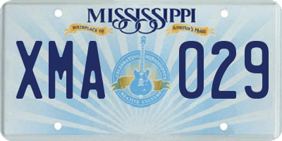 MS license plate XMA029