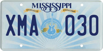 MS license plate XMA030
