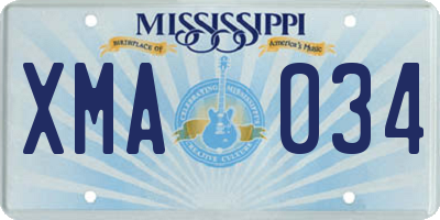 MS license plate XMA034