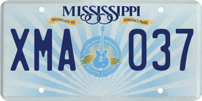 MS license plate XMA037