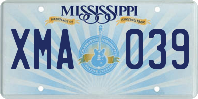 MS license plate XMA039