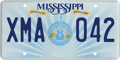 MS license plate XMA042