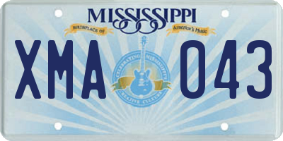 MS license plate XMA043