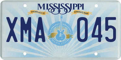 MS license plate XMA045