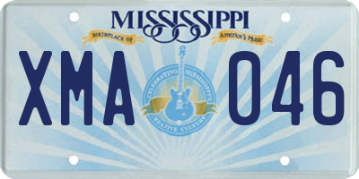 MS license plate XMA046