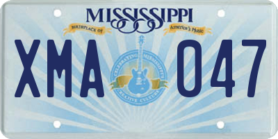MS license plate XMA047