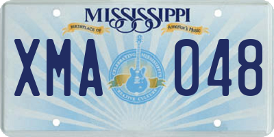 MS license plate XMA048