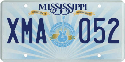 MS license plate XMA052