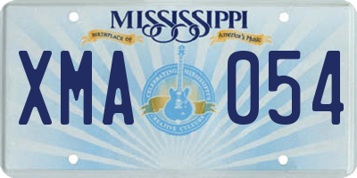 MS license plate XMA054