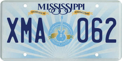 MS license plate XMA062