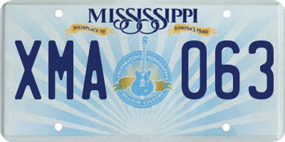 MS license plate XMA063