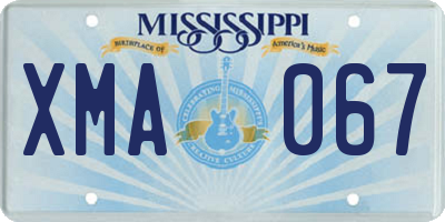 MS license plate XMA067