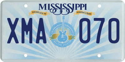 MS license plate XMA070