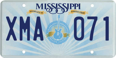 MS license plate XMA071
