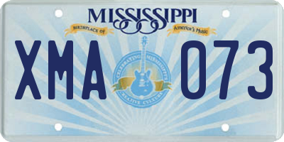 MS license plate XMA073