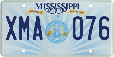 MS license plate XMA076