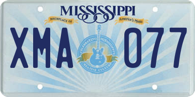 MS license plate XMA077