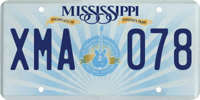 MS license plate XMA078