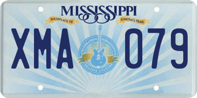MS license plate XMA079