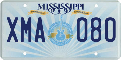 MS license plate XMA080